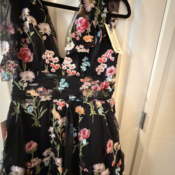 JessaKae Black Maxi Dress with Multicolor Floral Embroidery - Picture 2 of 8